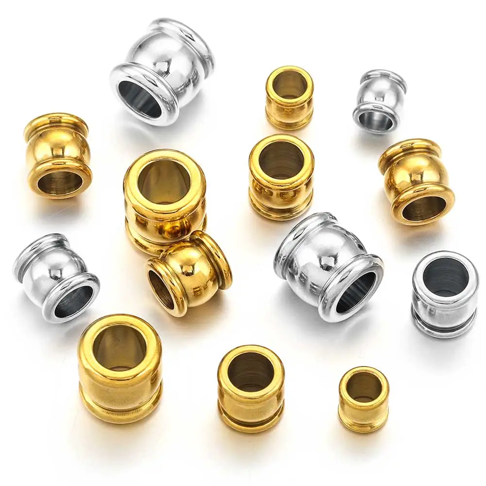 

20pcs Stainless Steel Gold-plated Large Hole Cylindrical Spacer Beads for DIY Necklace Bracelet Material Jewelry Making Supplies