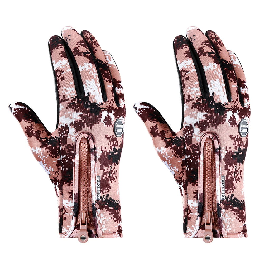 

1 Pair Riding Gloves Waterproof Touchscreen Outdoor Gloves Wind-proof Camouflage Hand Accessory, M, Blue