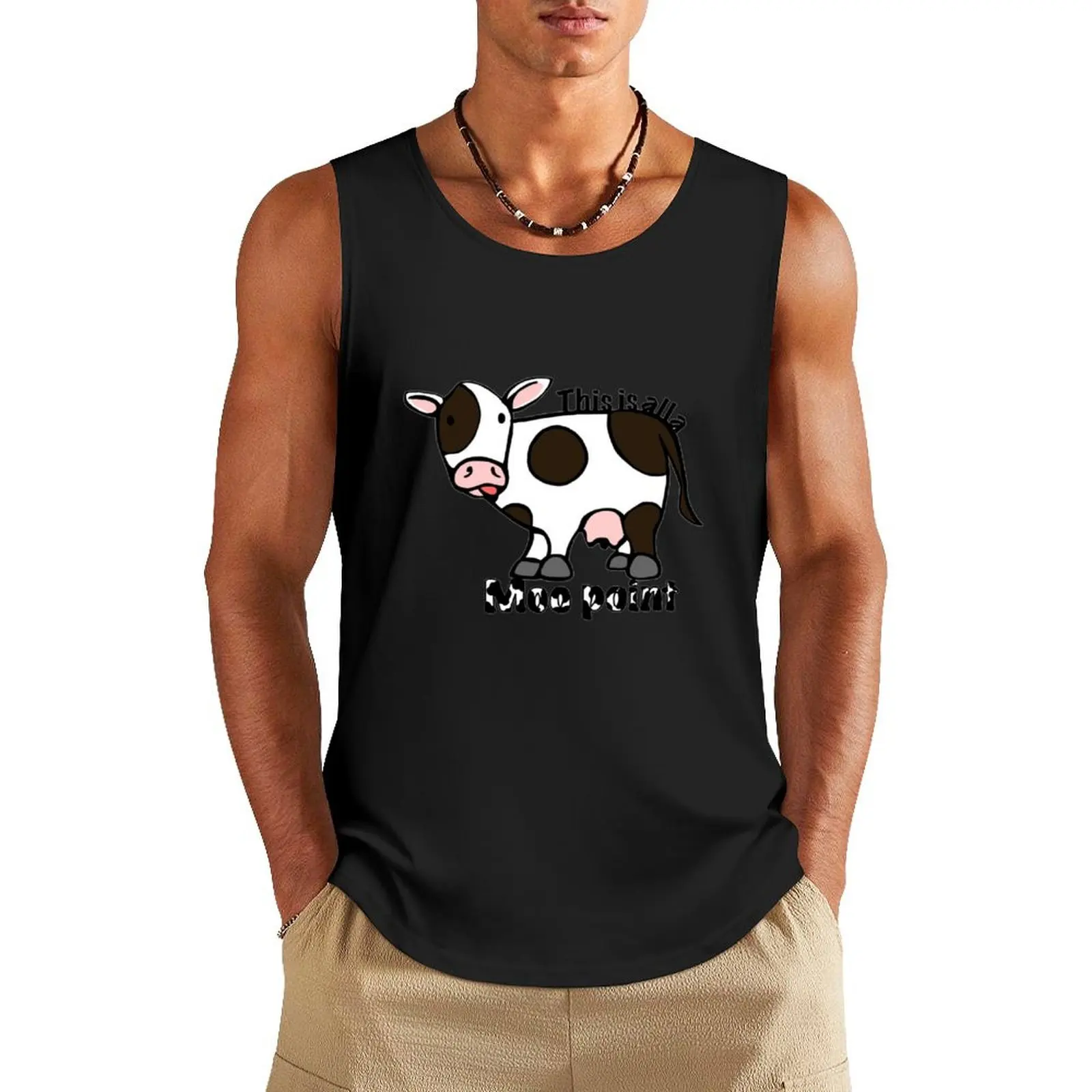 

Moo point Tank Top men gym clothing fashion 2025 man new in tops & t-shirt sleeveless shirt man