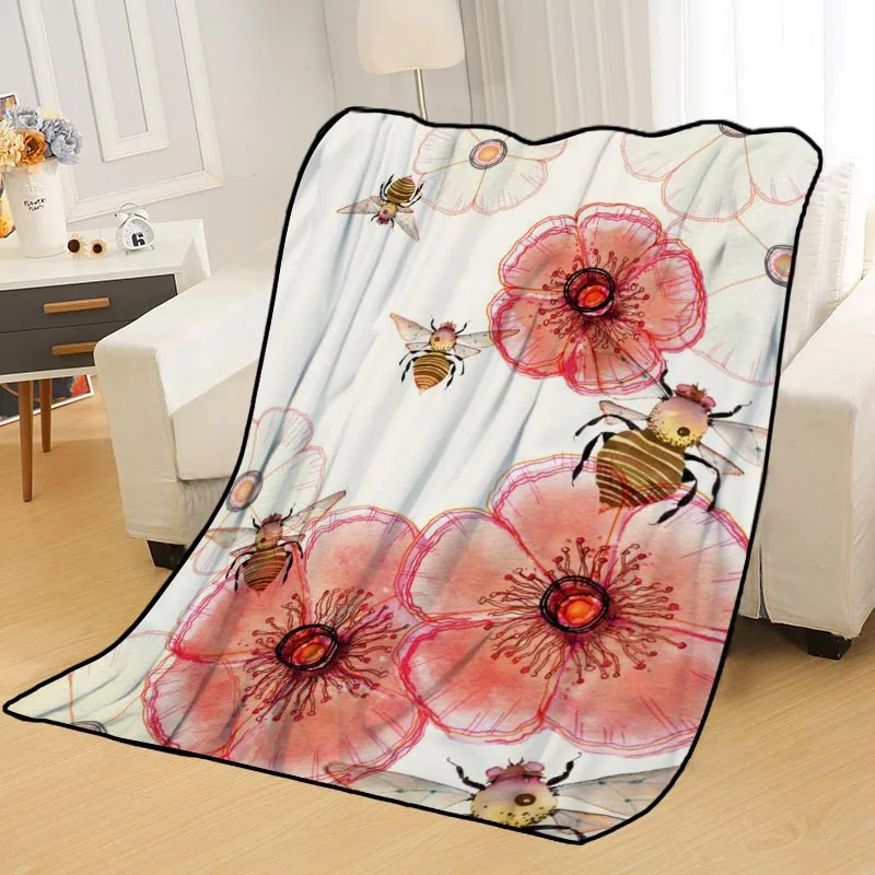 

New Arrival Flower Blankets Printing Soft Nap Blanket On Home/Sofa/Office Portable Travel Cover Blanket