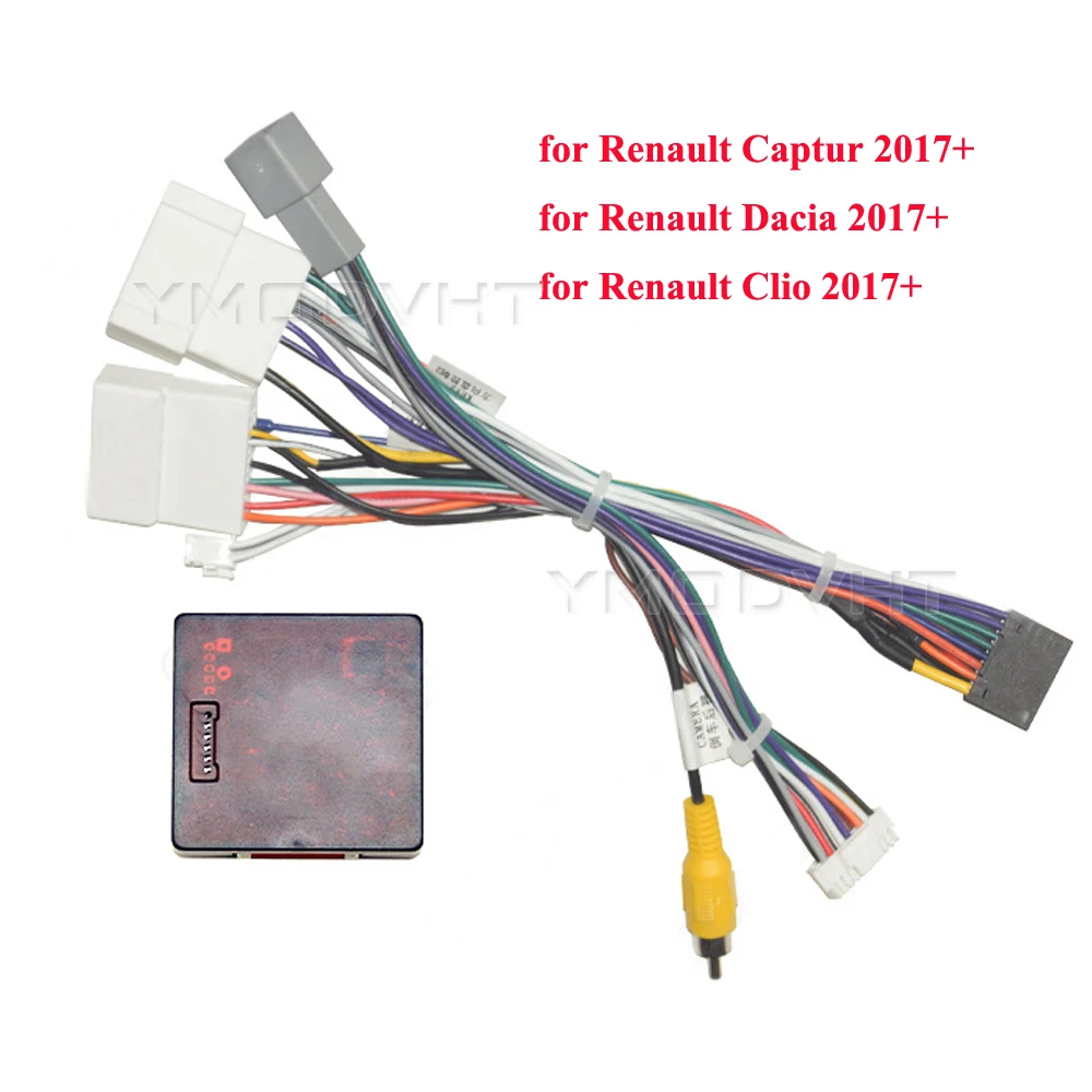 Car Radio Canbus Box Decoder Power Cable for Renault Captur/Clio/Dacia 2017 16pin Power Wiring Harness Multimedia