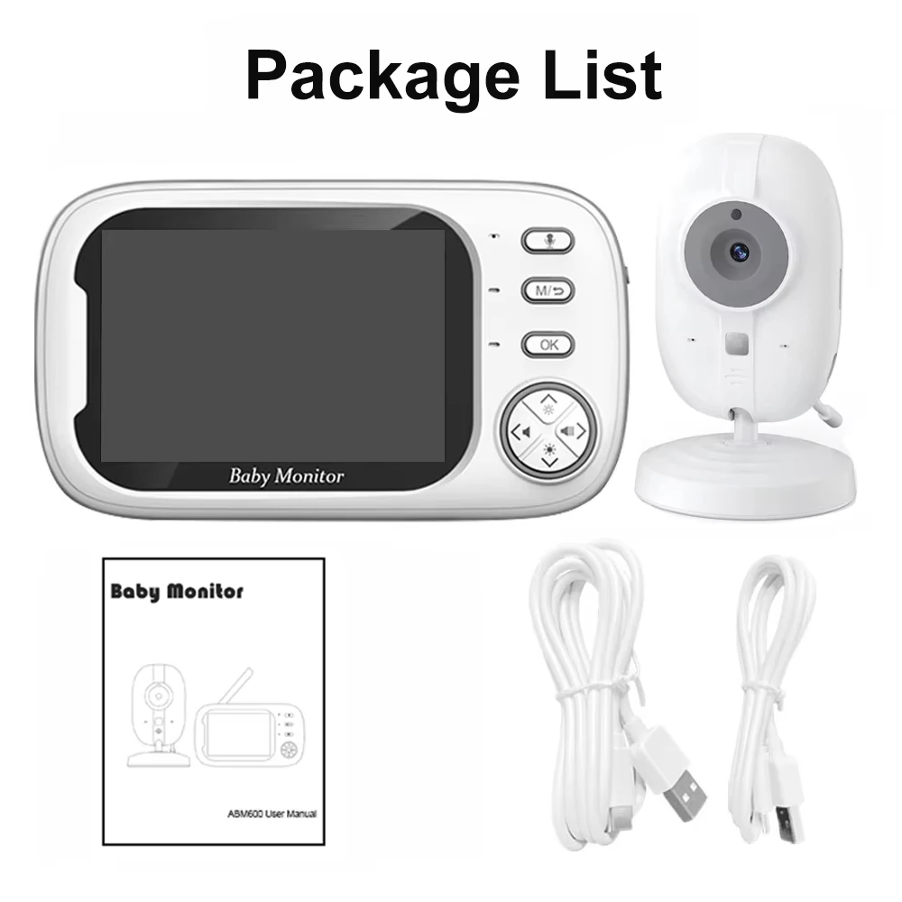 3.5" Baby Monitor with Camera and Audio, 720P Video Baby Monitor, Two Way Talk, Night Vision, Temperature Sensor, Lullabies view 6