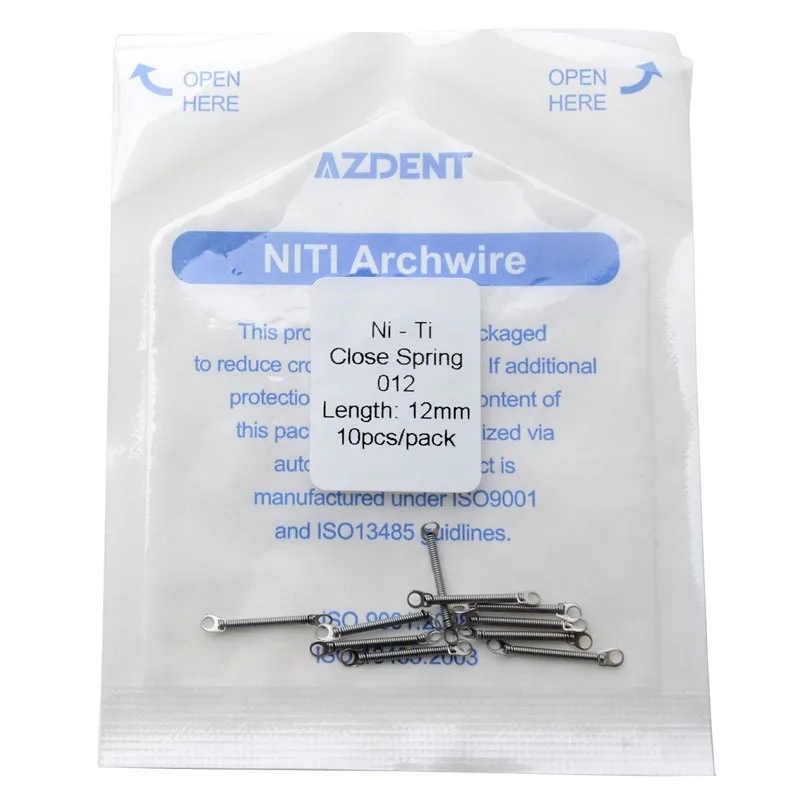 5 Packungen AZDENT Dental Kieferorthopädische Schließfederspule Niti Vorzähne Zahndrehmoment mit großem Zugring 0,008/0,010/0,12/0,014 – Detail 8