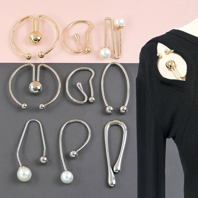 

Meetee 2/5/10Pcs U Ring Metal Buckles Detachable Double-headed Decorative Clasp for Clothes Collar Bikini Strap Connector Hook