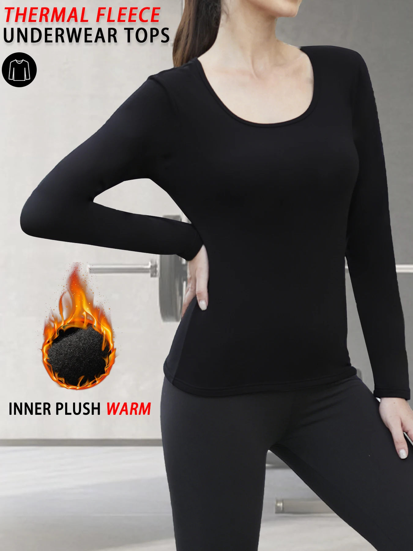 

Thermal Underwear Tops for Women Long, Sleeve Shirts Super Soft Cold Weather,Home leisure casual wear