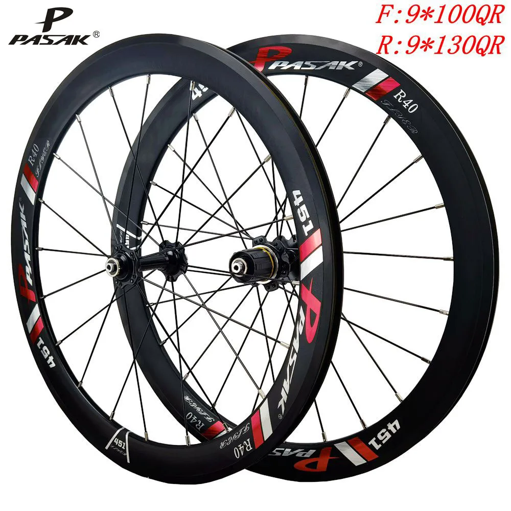 Bicycle Wheel Folding Wheel Set 20 Inch 1-1/8 V Brake 1-3/8 451MM100/130MM Small Wheel Diameter BMX