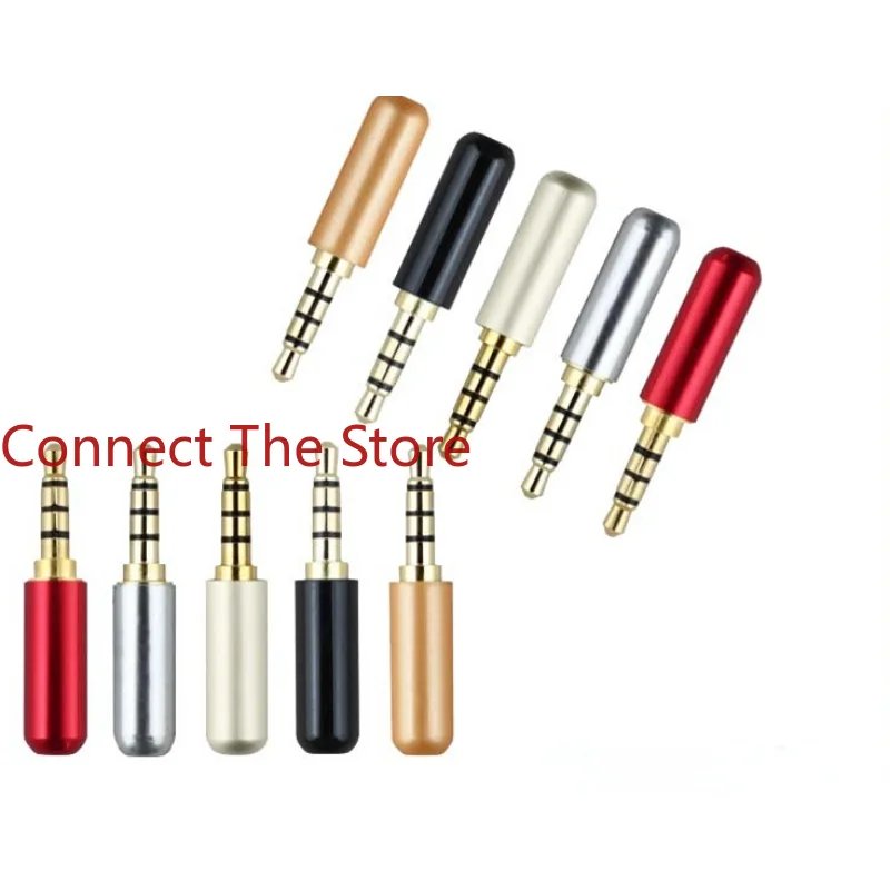 4PCS 3.5MM Headphone Audio Plug  4-stage All-copper Gold-plated Stereo Welding Male   