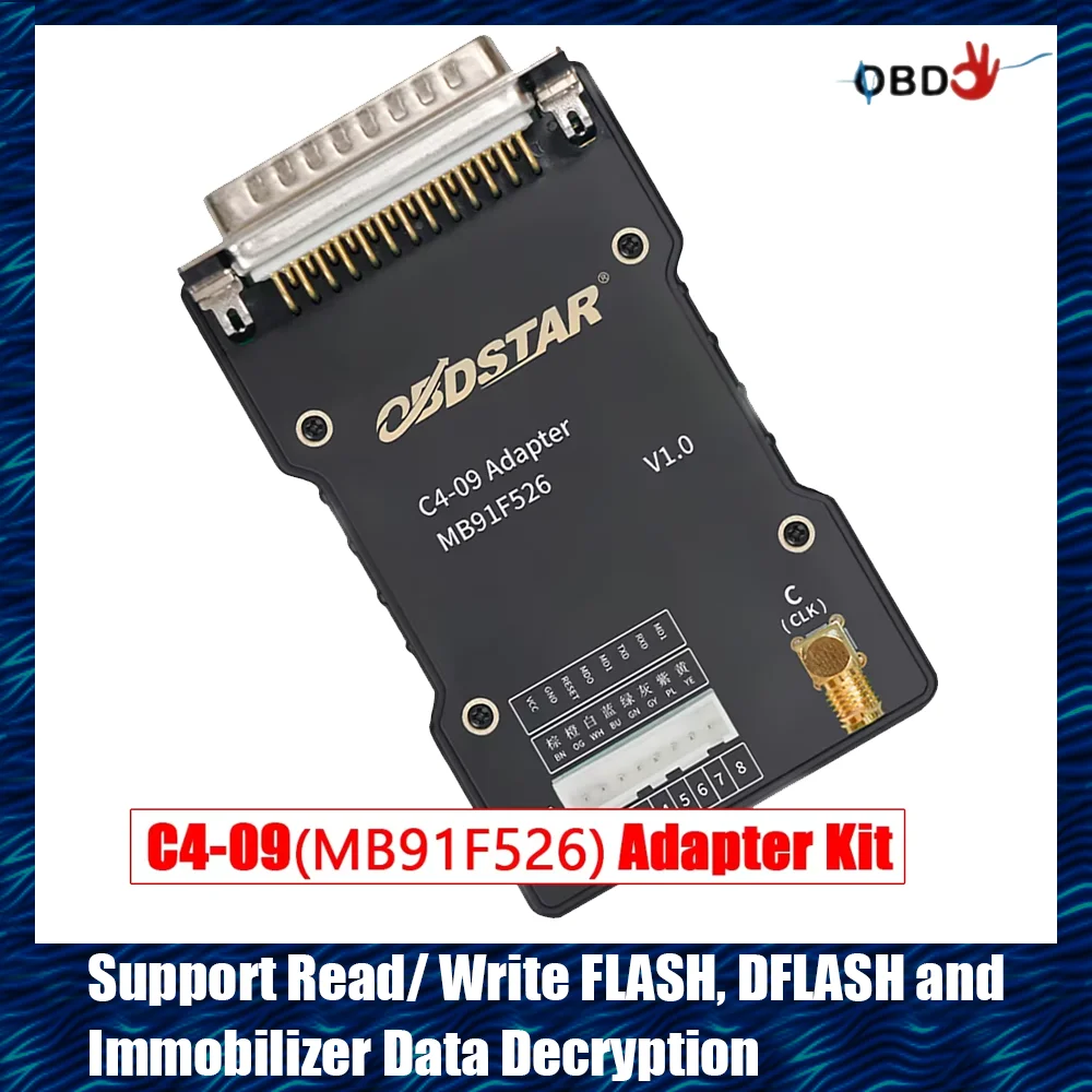 

OBDSTAR C4-09 (MB91F526) Adapter Kit Support Read/ Write for FLASH for DFLASH and Immobilizer Data Decryption Use with G3&DC706