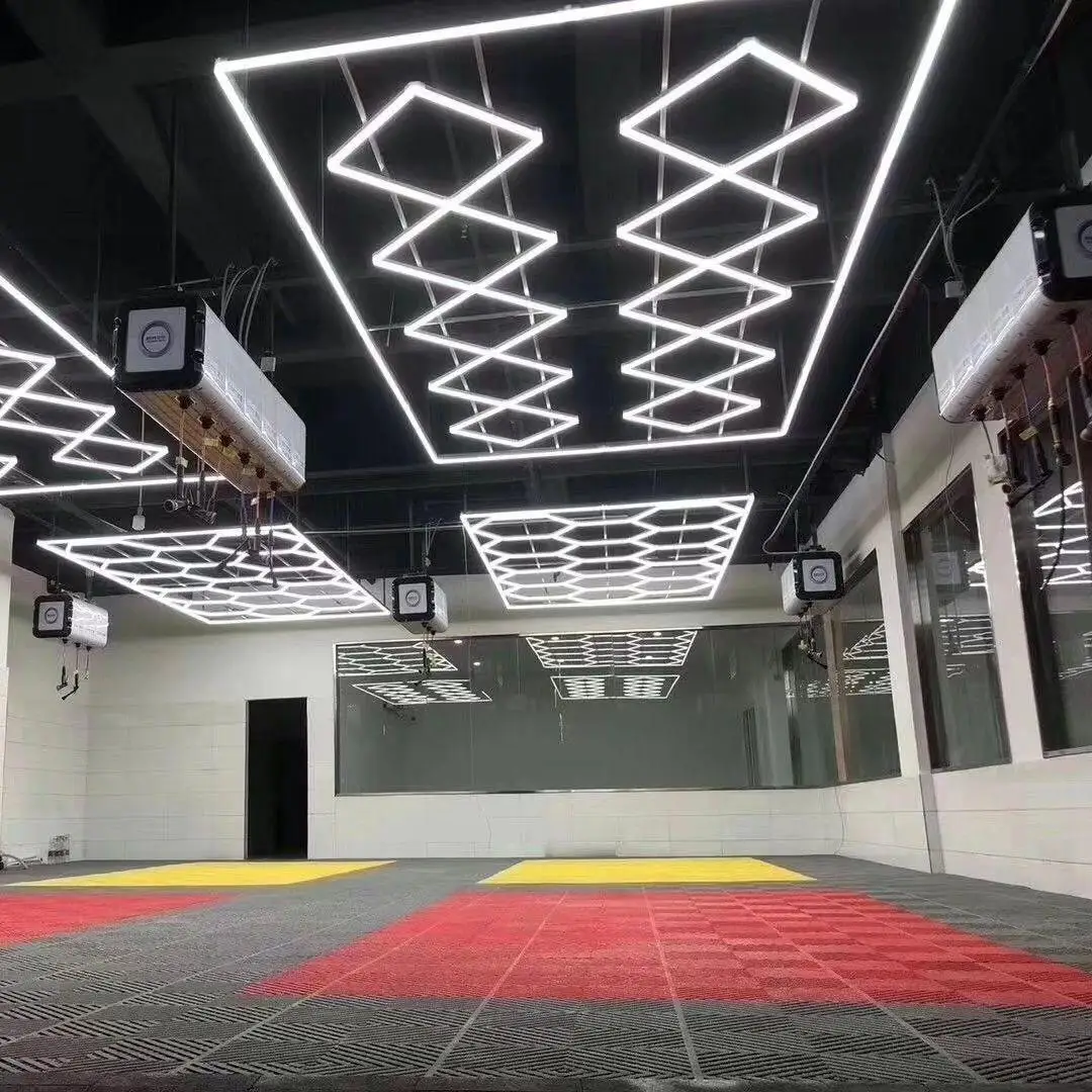 

Hexagonal Led Ceiling Light For Garage, Studio, Office, Barbershop, Led Tube, Suitable For Car Detailing, Gym, And Exhibitions