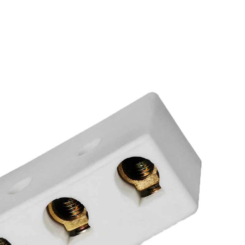 1 In 1 Out 250V 2 Position 5 Hole Ceramic Wiring Terminal Block Row 10A-150A Electrical Copper Screw Wire Connector Terminals