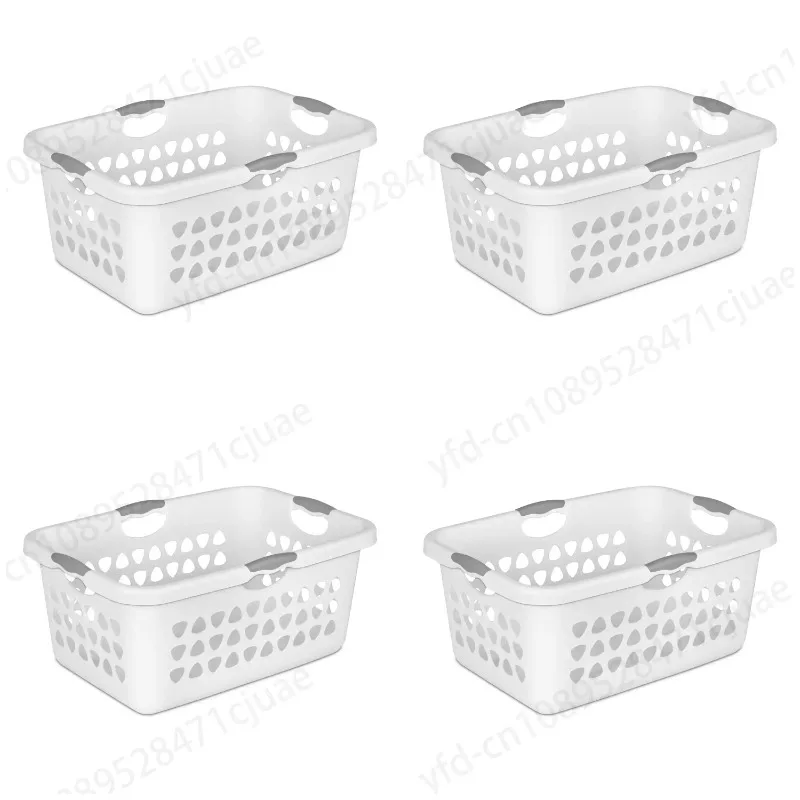 

Sterilite 2 Bushel Ultra Laundry Basket Plastic, White, Set of 4