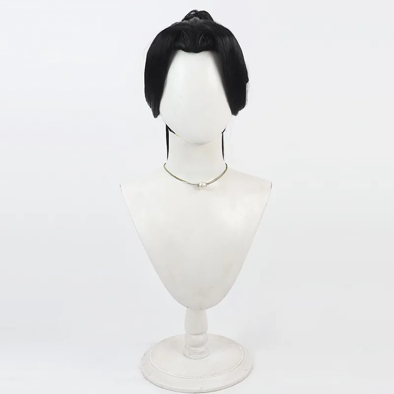 Ne Zha 2 Mrs. Yin Cosplay Wig Ne Zha Mother Mrs. Yin 55cm Long Black Ponytail Wig Synthetic Hair Heat Resistant