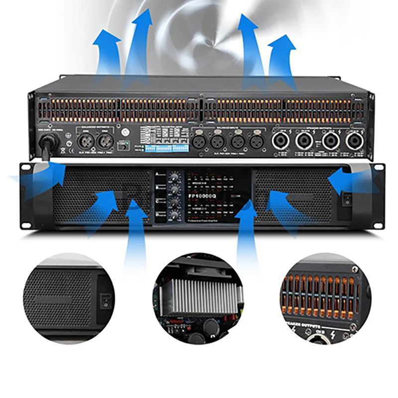 

1350/2350W Power Amplifier 2/4 Channel Line Array Sound System Professional Audio 2U Post Amp For Stage Home Theather DJ