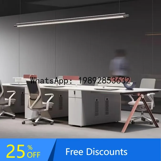 YFY Staff Office Desk and Chair Set Modern Simple White Office Partition Workstation for Four or Six People
