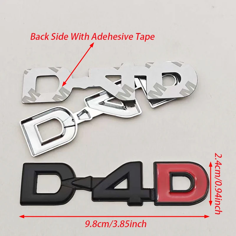 3D Metal Car Letters Logo D4D Badge Trunk Fender Emblem Sticker For Toyota Yaris Corolla Avensis Land Cruiser Hilux Accessories 6