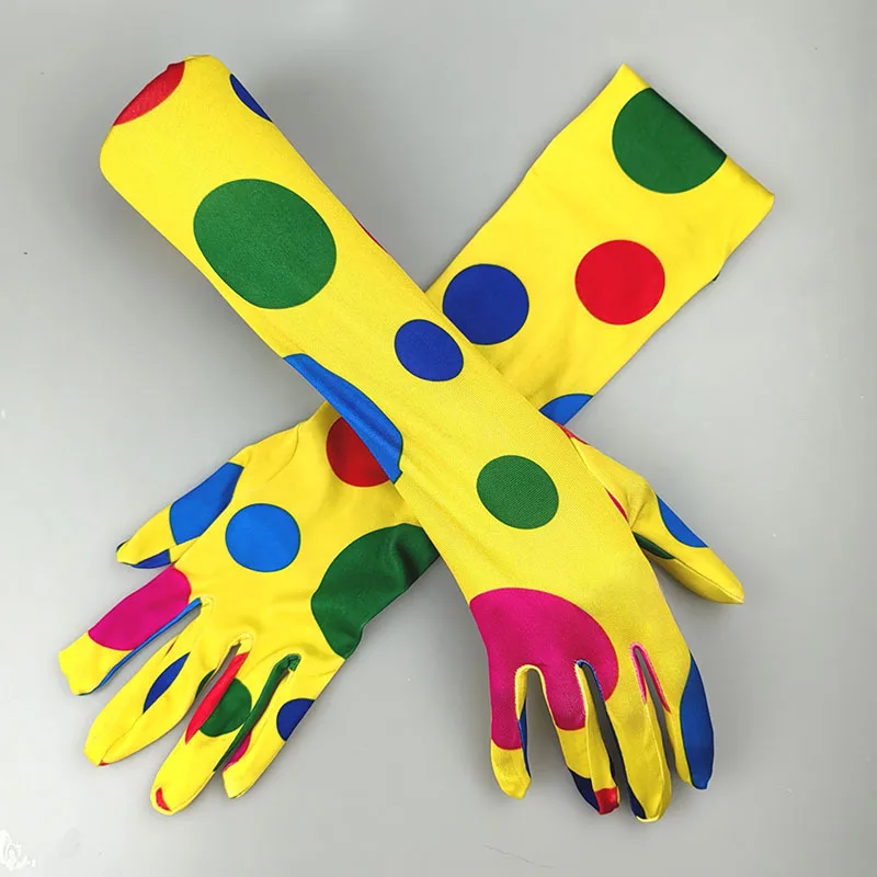Halloween Masquerade Party Decor, Irregular Polka‑Dot Elastic Long Gloves, Personality Costume Accessories
