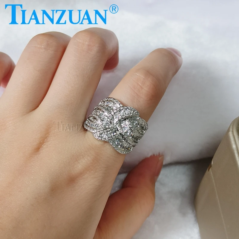 

Vintage Fancy Cross Twist Twine Women Rings 925 Silver Moissanite Delicate Wedding Rings Lady Gifts Fashion Jewelry