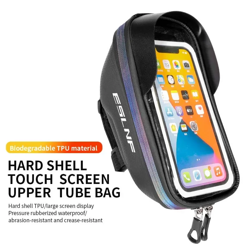 

ESLNF Bicycle Storage Bag EVA Hard Shell Waterproof Handlebar Bag MTB Bag Mobile Phone Bag Bicycle Bag Bicycle Accessories