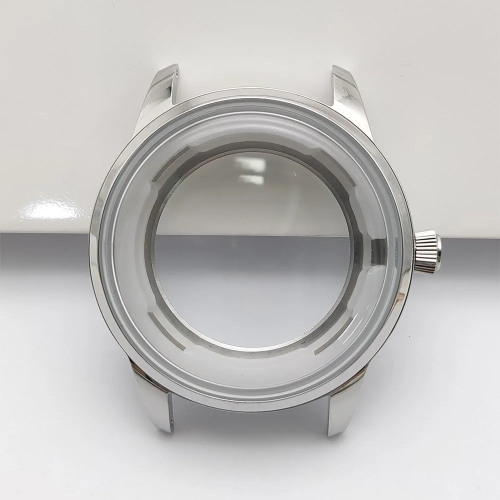 Casing jam koktail 40mm, cermin gelembung baja tahan karat untuk mesin jam NH35/36/NH4R/NH38