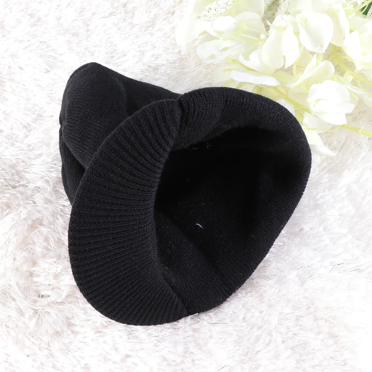 Peaked Beanie Hat Insulated Warm Knitted Thermal Stylish Peak for Men Women(Black) Peaked Cap Knitted Hat