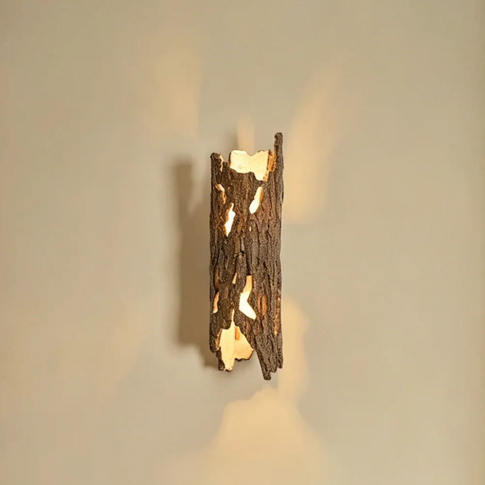 

Retro Resin Wall Lamp Vintage Tree Trunk Wall Light Fixture for LED Living Room Bedroom Stair Corridor Aisle Decor Sconce