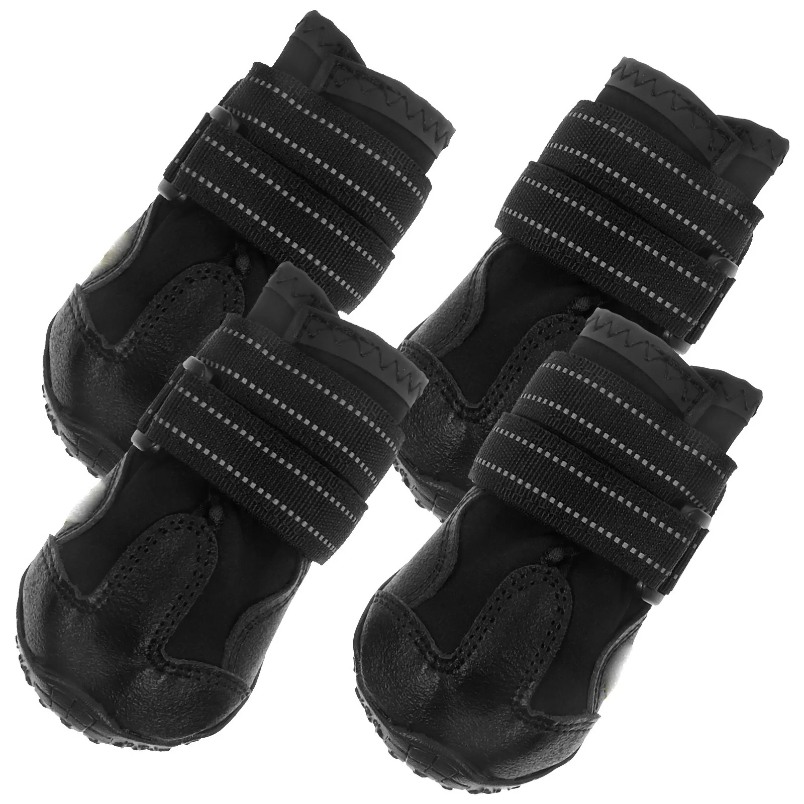 

4Pcs Waterproof Snow Boots Pet Dog Shoes Winter Casual Anti-Slip Hiking Running Warm Dog Warm Boots Size 3 Black