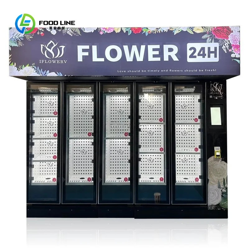 Customized Big Capacity Fresh Flower Vending Machine Refrigerator Gifts Boxes Smart Lockers for Gifts Bouquets Outdoor 14 boxes view 5
