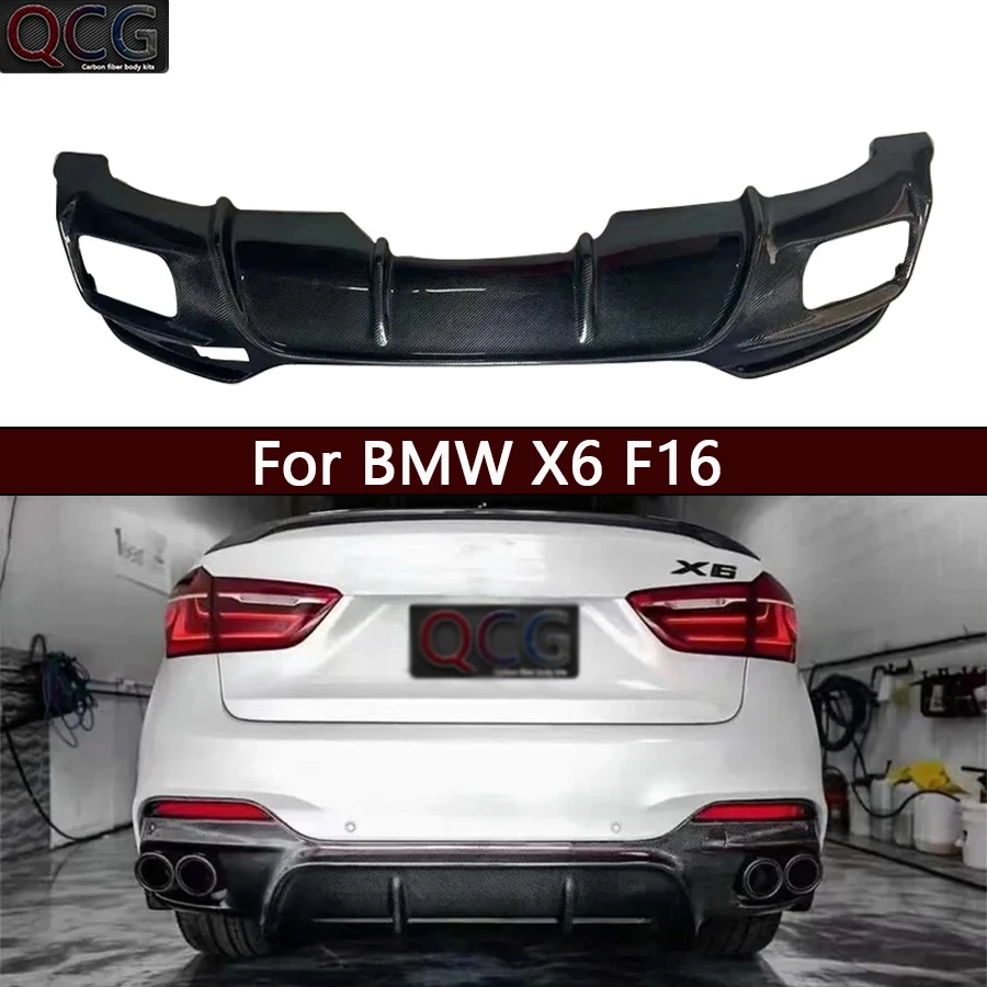 

For BMW X6 F16 X6M F86 Carbon Fiber Back lip Car Rear Bumper Diffuser Rear Splitters Spoiler Upgrade Car Accessories body kit