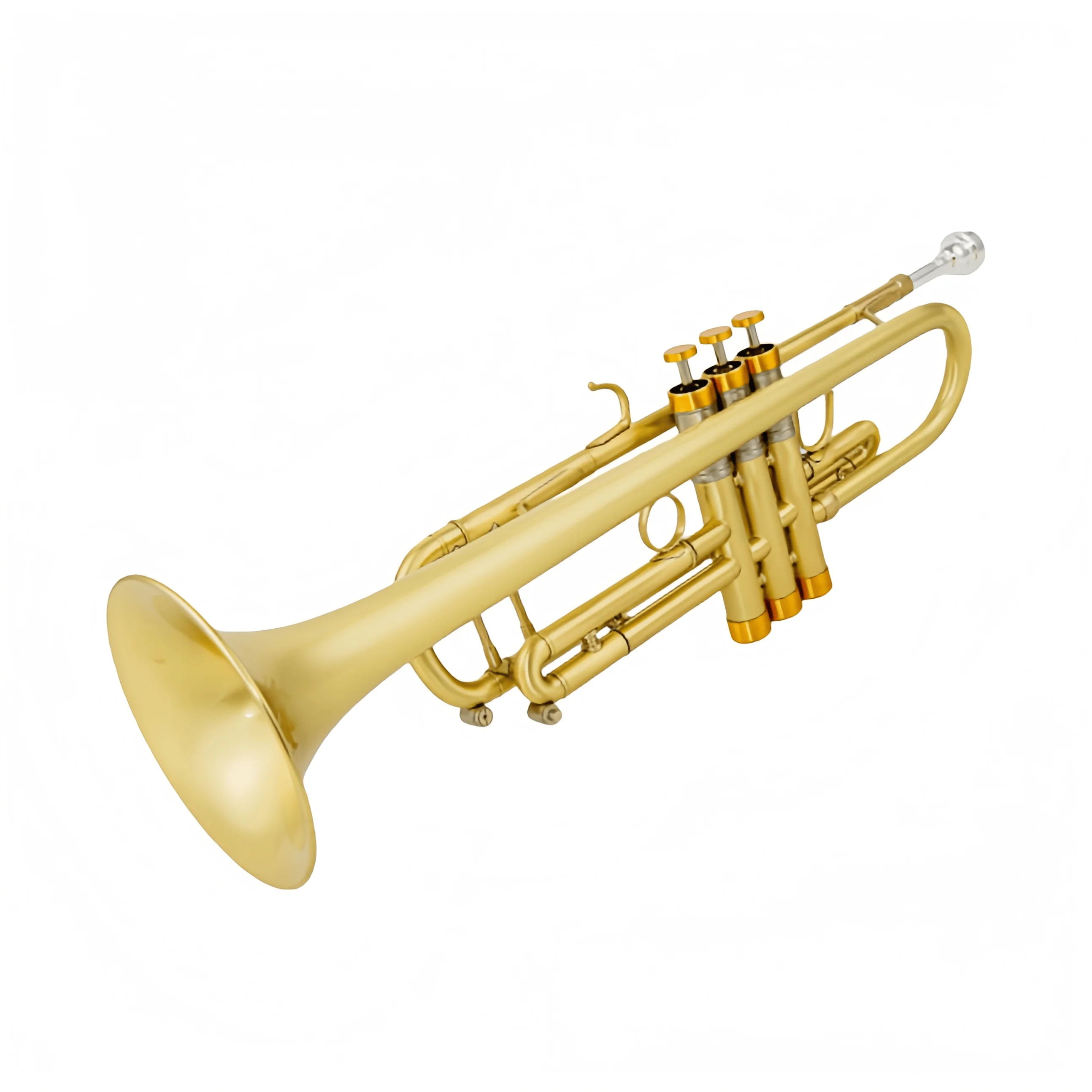 Professional 3 Piston BB Tone Trumpet Gold Lacquer Surface Matte Brushed Finish Durable Brass Instrument 12mm Bore Beginner
