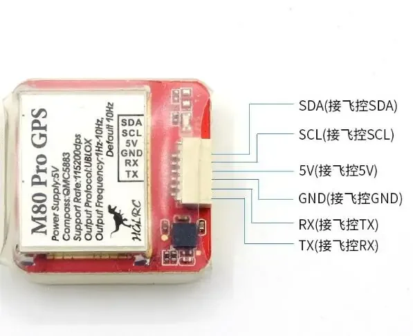 HGLRC M80 PRO M80PRO M8N GPS GLONASS GALILEO QZSS SBAS BDS QMC5883 Compass 5V Power  25mm x 8.3mm For FPV Drones Fixed-wing