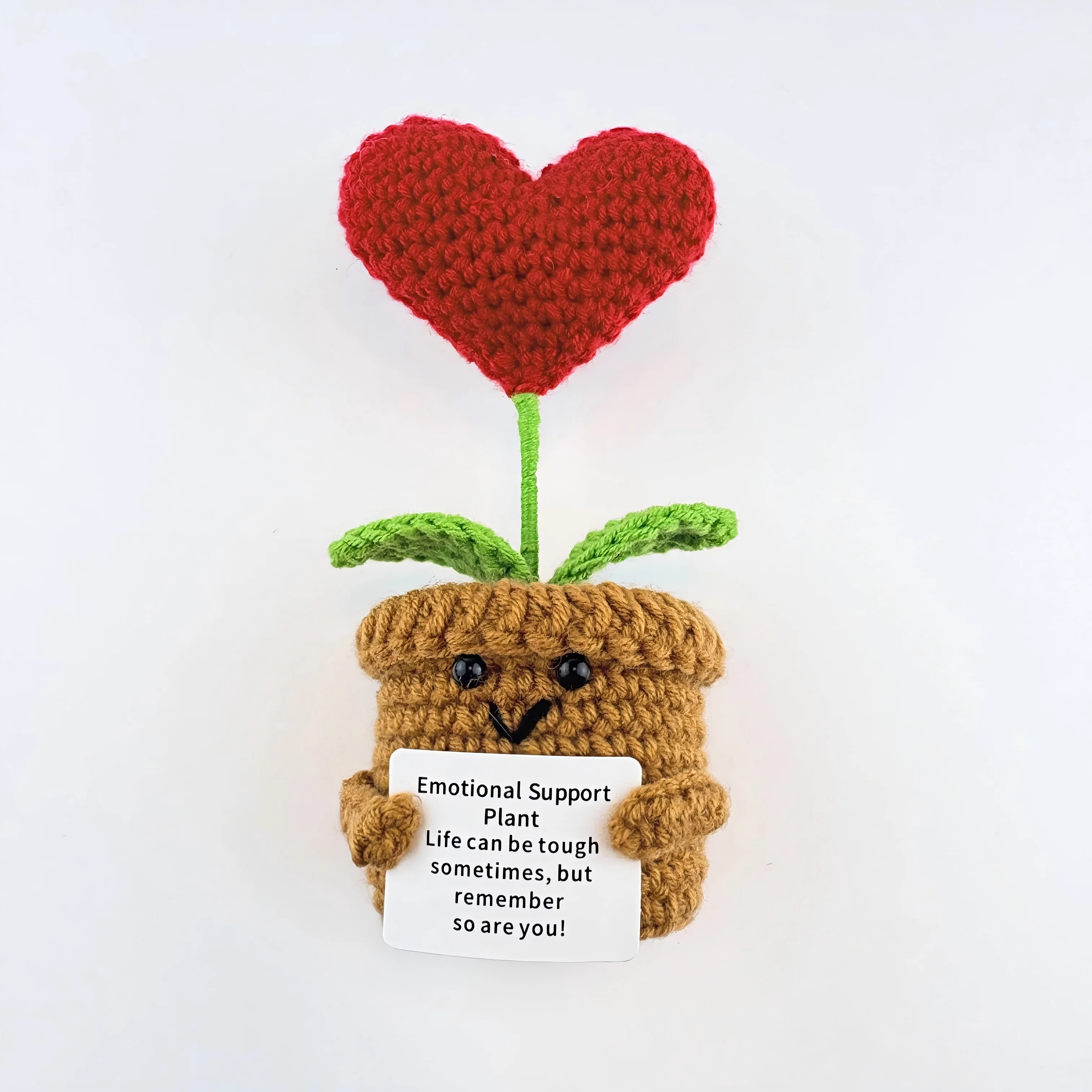 Positive Energy Pocket Hug Handmade Crochet Doll Mini Knitted Plush Potato Avocado Bee Turtle Duck Emotional Support Toy Gift