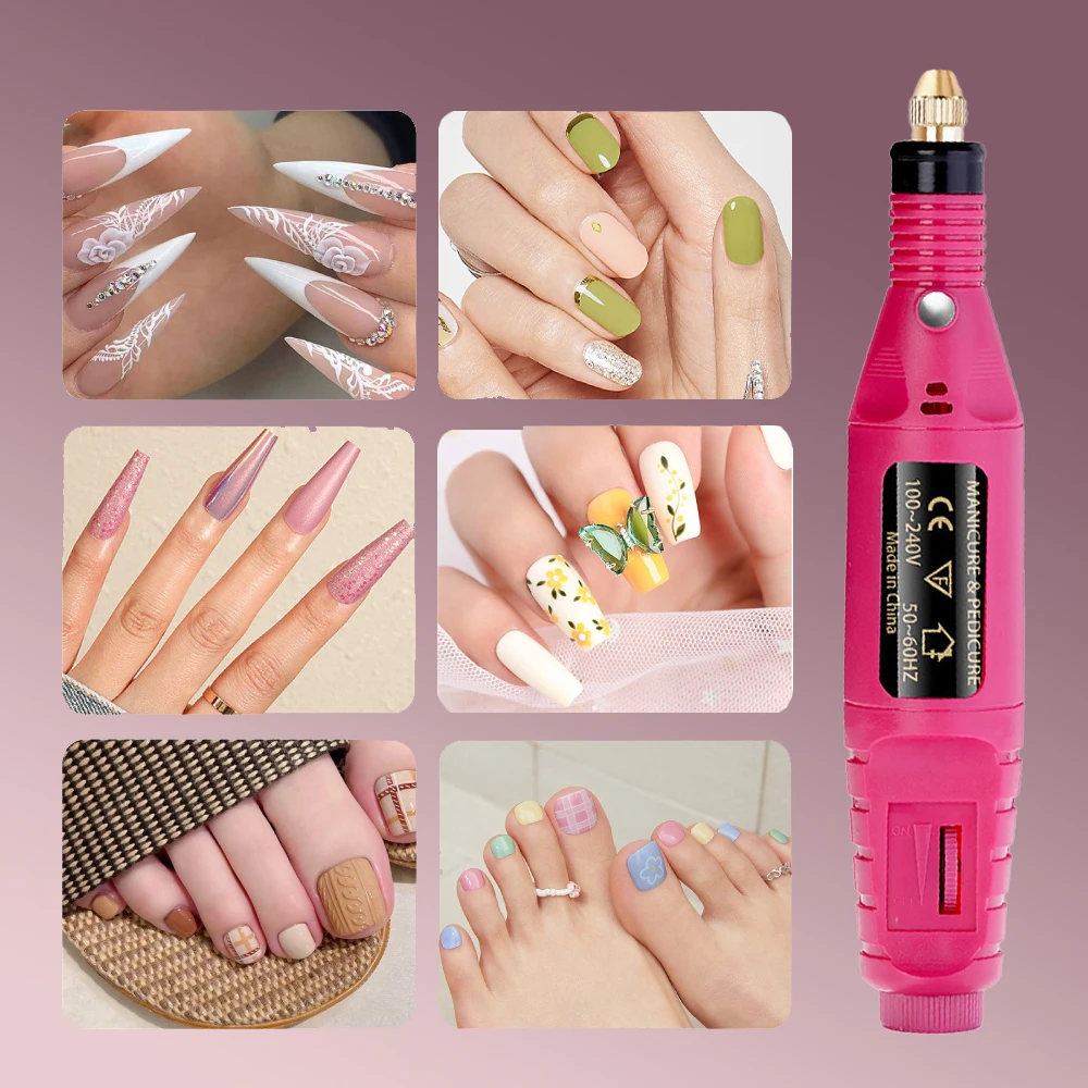 YIKOOLIN เจาะเล็บอะคริลิคชุด 20000 RPM ตะไบเล็บไฟฟ้าแบบพกพาเจล Remover เจาะ Bits ชุดเครื่องมือดูแลเล็บ