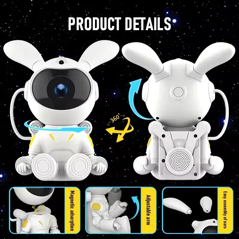 Xiaomi Astronaut Space Night Light Star Galaxy Projector RGB LED Ambient Room Table Lamp With Remote Control For Children Gift