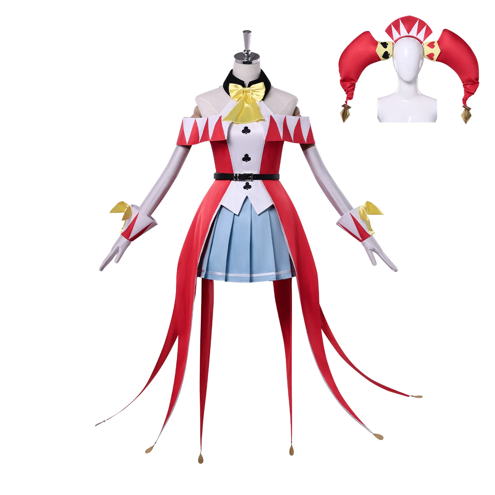 Halloween Cosplay Luce Rubis The Exiled Heavy Knight Costume Red White Blue Jester Uniform Full Set Halloween Party Carnival Com