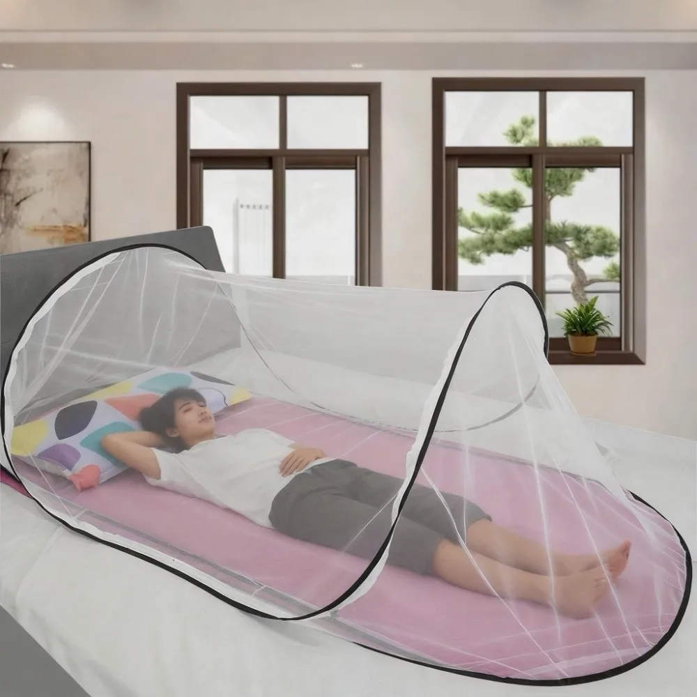 Full Cover Travel Folding Mosquito Net Anti Mosquito Insect Protection Single Bed Sleeping Mosquito Net Portable Breathable