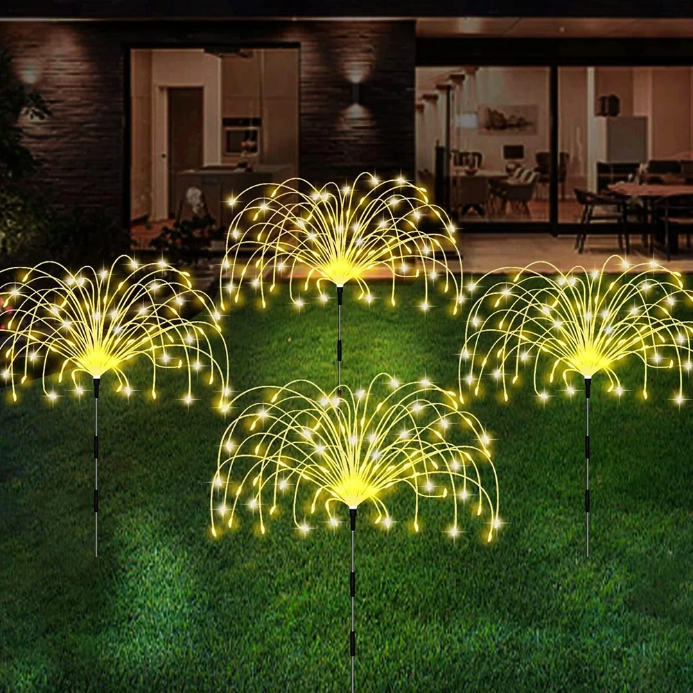 Solar Fireworks Lights Waterproof Outdoor Festival Decorative Lights For Courtyard Pathway Solar Powered Outdoor Lighting