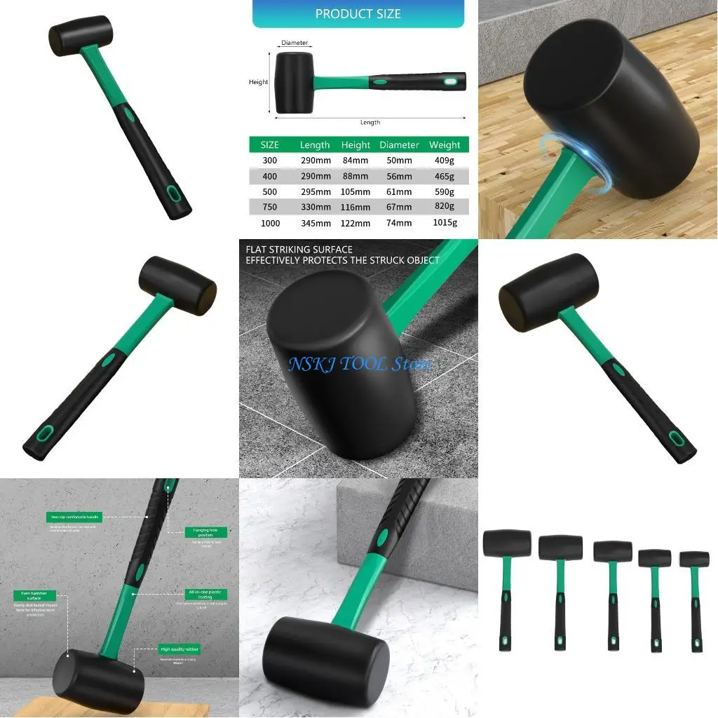 

L8RC Professional Rubber Hammer For Flooring Projects AntiVibration Design Safe Grip