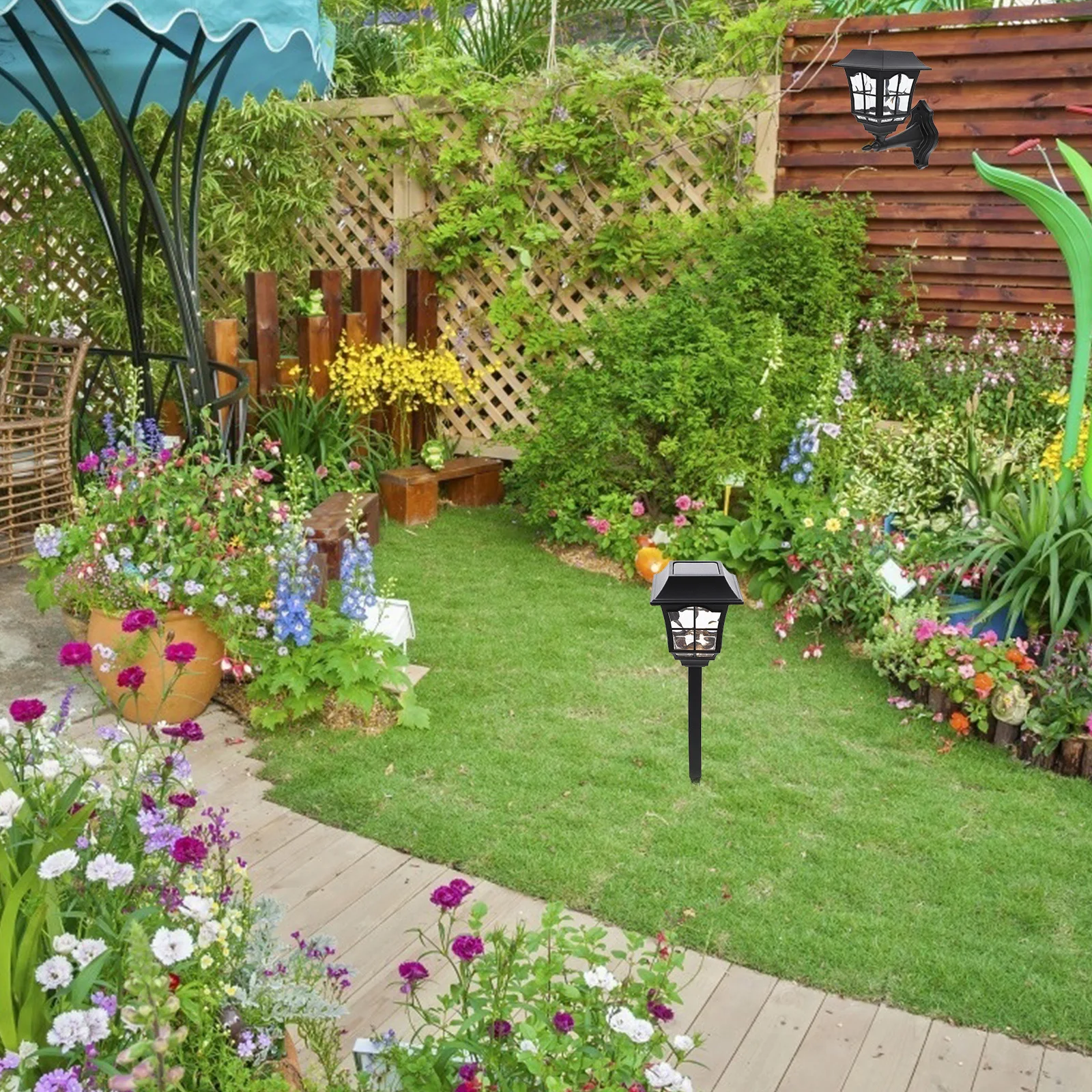 

2pcs Wall Lights Warm Outdoor Led Security Lighting For Garden Yard Decor Lamp Solar Yard Light