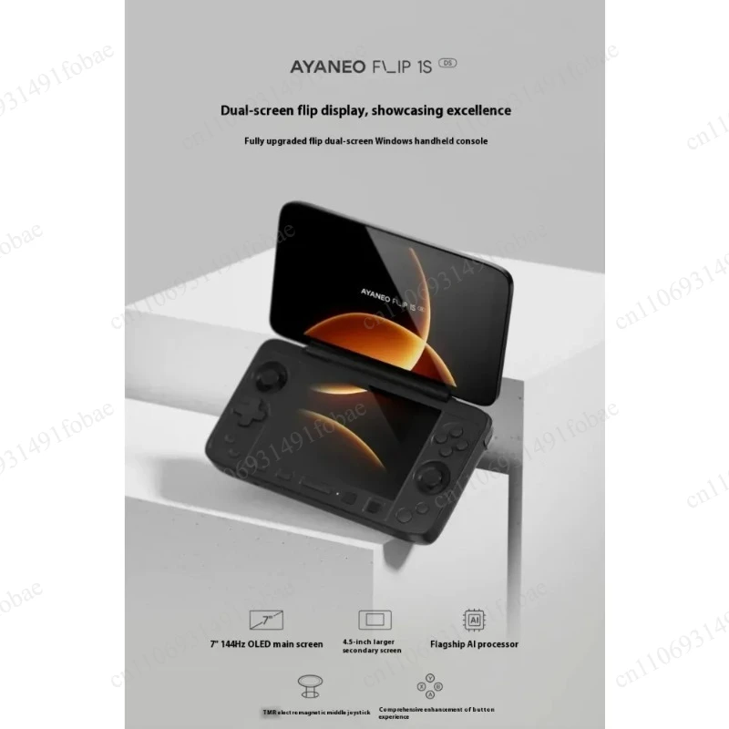 AYANEO Flip 1S DS Flip Game Console 1080P 144Hz OLED Screen Portable Handheld Console HX370 8840U Dual Screens Game Machine