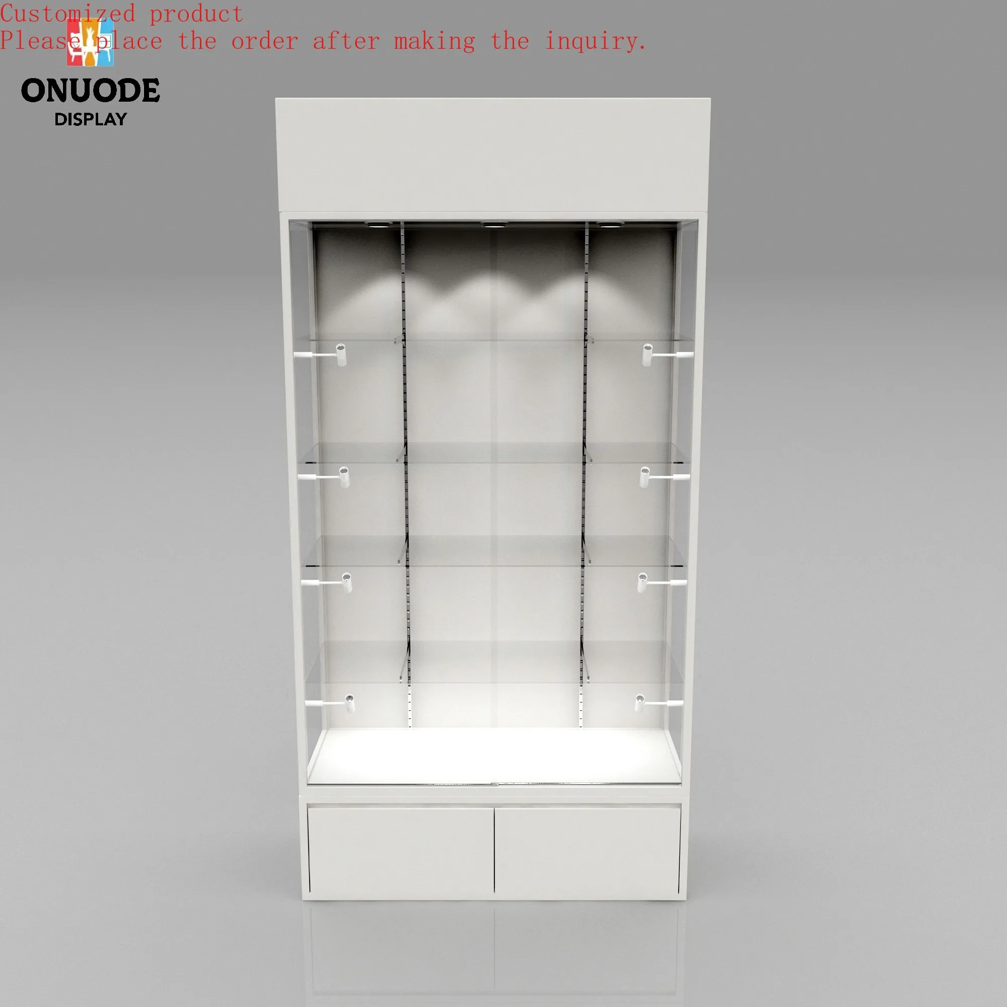 

Custom.Luxury Gold Jewelry Store LED Light Kiosk Design Gold Jewelry Display Furniture for Mall Jewelry Showcase