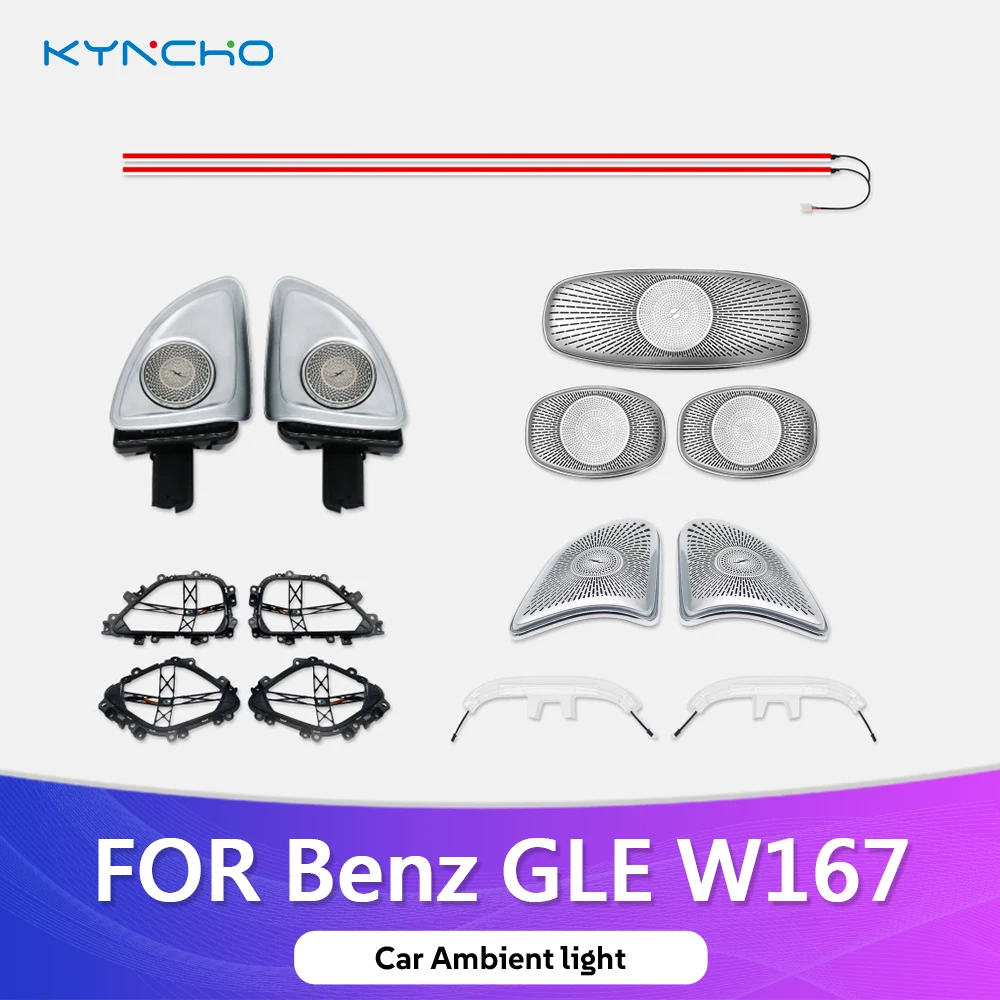 KYNCHO LED Car Ambient Light Kit for BENZ GLE W167 64 Colors RGB Bluetooth App Control Symphony Auto Interior Lighting