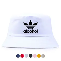 Fashion Summer Beer Drinking Alcohol Bucket Hat Woman Man Outdoor Reversible Fisherman Cap Unisex Casual Cool Cotton Panama Hats