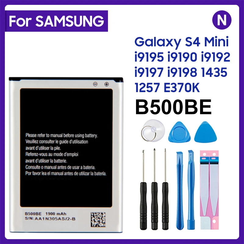 

B500BE 1900 мАч для Samsung 100% аккумулятор для Samsung Galaxy S4 Mini i9192 i9195 i9190 i9198 J110 I435 I257 4 контакта со строчкой