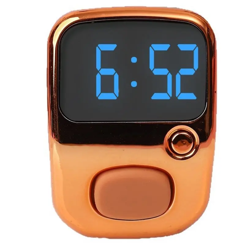 ABKY-Digital Counter Rechargeable LED Screen Timer Clickers With Silicone Finger Strap And ABS Housing