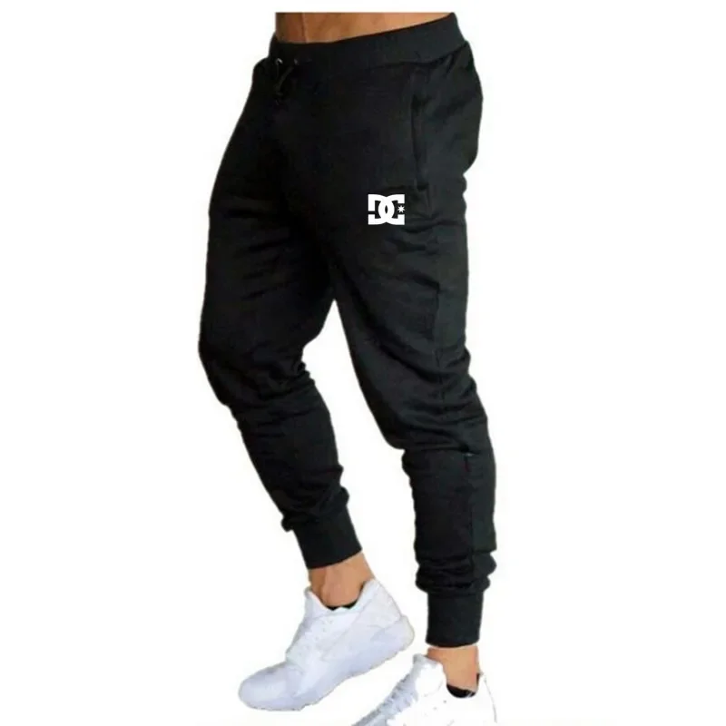 

Men's fleece fashion printed logo pants, jogging pants, jogging pants, side pockets, elastic, comfortable, warm, daily casual