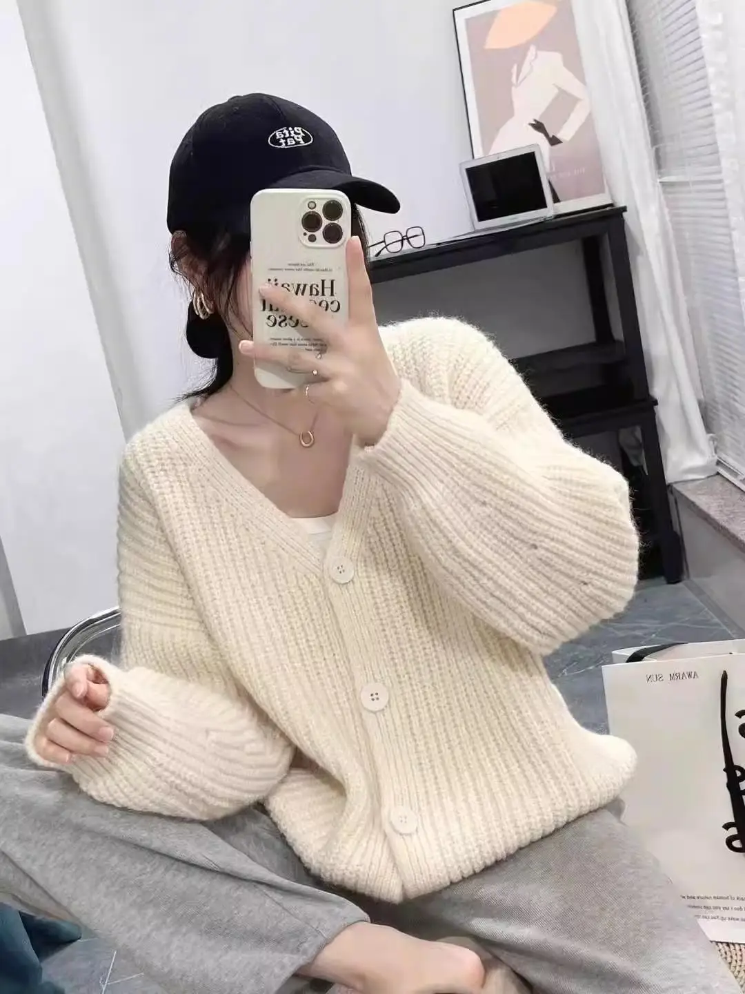 Autumn Knit Sweater Women Harajuku Loose Warm Cardigan Ladies Fashion College Casual Long Sleeve Winter Coat Tops 2023