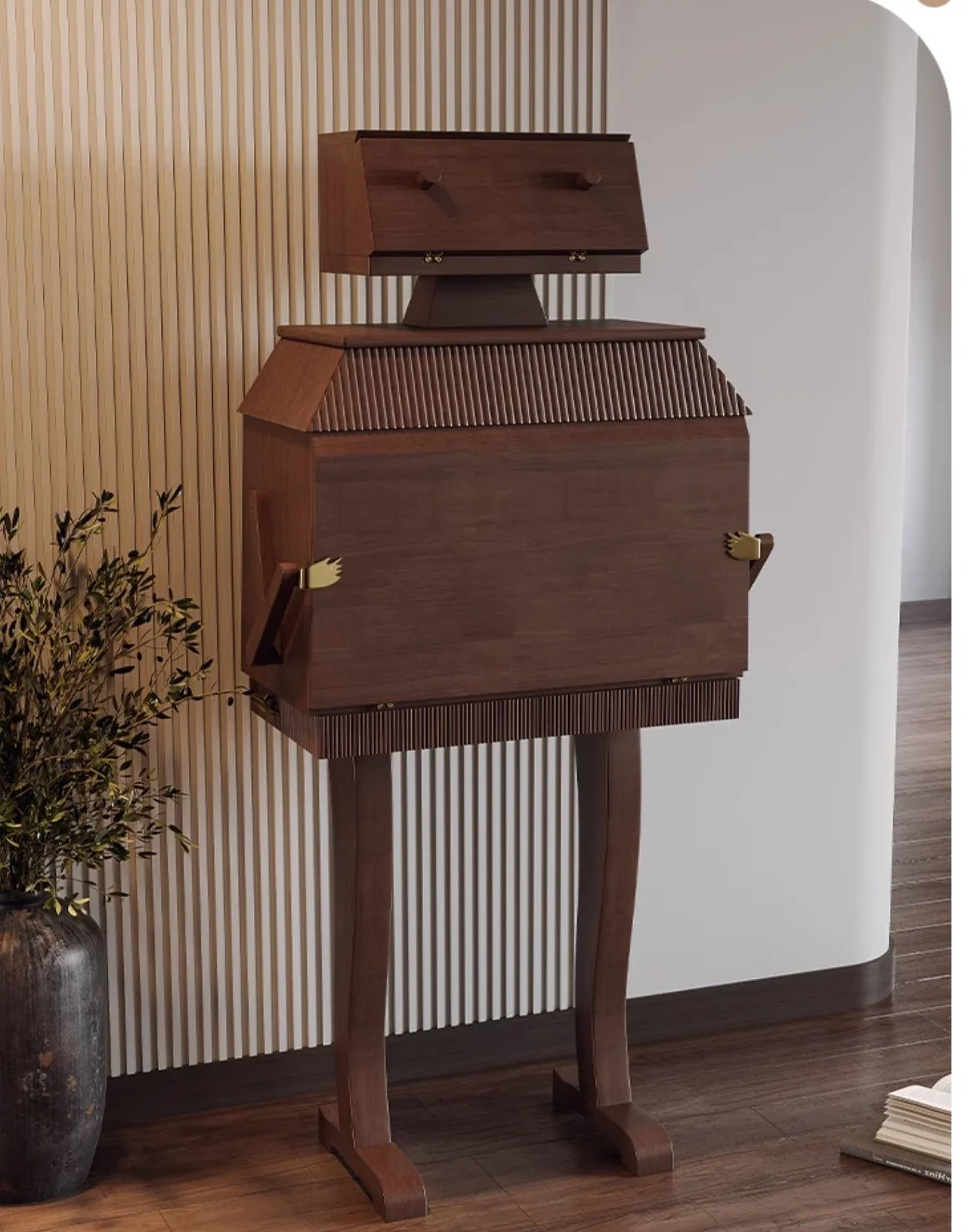 

Solid Wood Robot Wine Cabinet Simple Storage Storage Hallway American Retro Chest of Drawers Side Cabinet