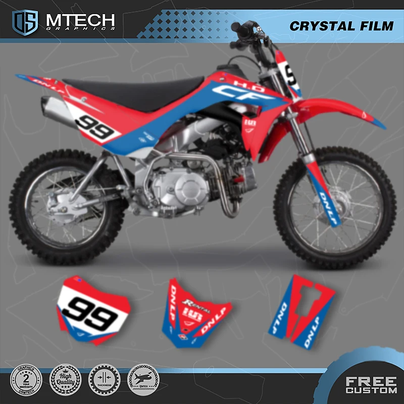 DSMTECH Custom Motorcross Graphics Background Decal Stickers Kits For HONDA CRF110 CRF110F 2019 2020 2021 003