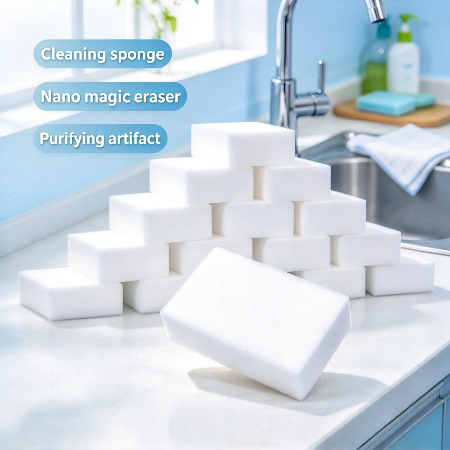Magic Magic sponge cleaning eraser, multifunctional cleaner, suitable for kitchen, bathroom, wall, furniture, shower cleaning supplies - Aliexpress Deal
