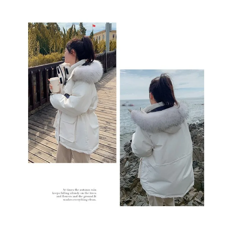 New Winter Down Cotton-padded Clothes Women's Medium and Long Ins Tide Tooling Student Explosion Cotton-padded Jacket Parkas